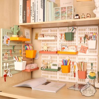 【CC】❂♙❏  Wall-free Perforated Storage Rack Board Dormitory Wall Wall-mounted