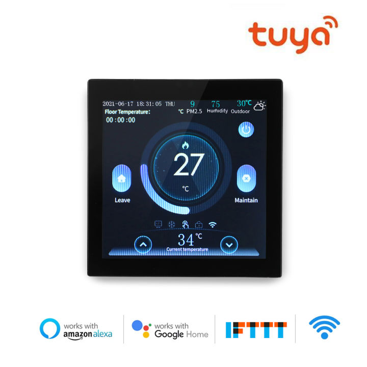 tuya-wifi-smart-home-thermostat-สำหรับหม้อต้มก๊าซอุณหภูมิความร้อนไฟฟ้าพร้อมอุณหภูมิกลางแจ้งในร่มพยากรณ์อากาศ