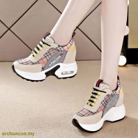 CODkuo0186 ⊙✾﹊◇Womens Inner Height Shoes with 8cm Daddy Shoes Womens Plush Thick Sole Casual Sports Shoes