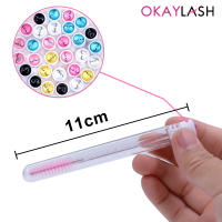 OKAYLASH 20Pcslot Empty Eyelash Mascara Wands Tubes Reusable Glitter Plastic Lash Brush Case Spoolie Comb Container Wholesale