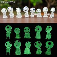 10Pcs Luminous Ghost Princess Mononoke Micro Landscape Figure Ornament Gardening Potted Decor Mini Luminous Tree Elves Statues