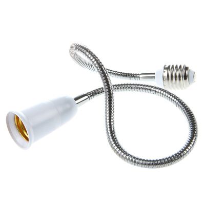 E27 to E27 Light Lamp Bulb Flexible Extension Adaptor Converter (White,60cm)