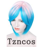 Tzncos Game Cosplay Wig Cosplay Chloe Pink Blue Short Hair Heat Resistant Synthetic Hair Price