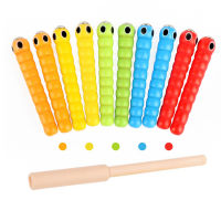 Childrens Magnetic Catching Bug Game Accessories 1 Wand + 5 Worm Catching Bug Game Catching Doll Wooden Toy Accessories