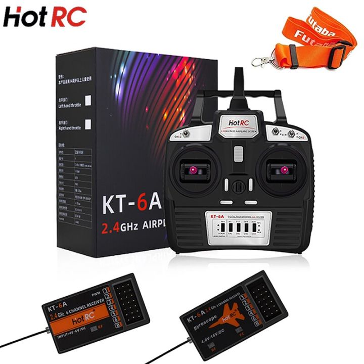 hotrc-kt-6a-2-4g-6ch-rc-transmitter-fhss-amp-6ch-receiver-for-rc-airplane-diy-kt-board-machine-fpv-drone-with-retail-box