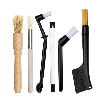 Coffee Cleaning Brushes Coffee Wooden Cleaning Brush Coffee Machine Cleaning Brush 6 Pieces Set, Coffee Brush Dusting Accessories,