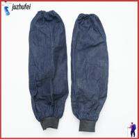 JUZHUFEI 1Pair สีฟ้าสีฟ้า ถุงมือกันแดดกันหนาว ผ้าผ้าทอ สีทึบทึบ การป้องกันมลพิษน้ำมัน ใช้งานได้หลากหลาย แขนเสื้อแขน อุปกรณ์สำหรับห้องครัว