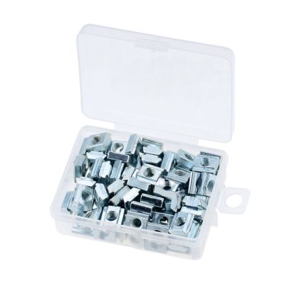 100pcs/set  M3 M4 M5 T Slide Nut  Fastener Galvanized T-Slot Nuts for 20 Series Aluminum Extrusion Profile Nails  Screws Fasteners