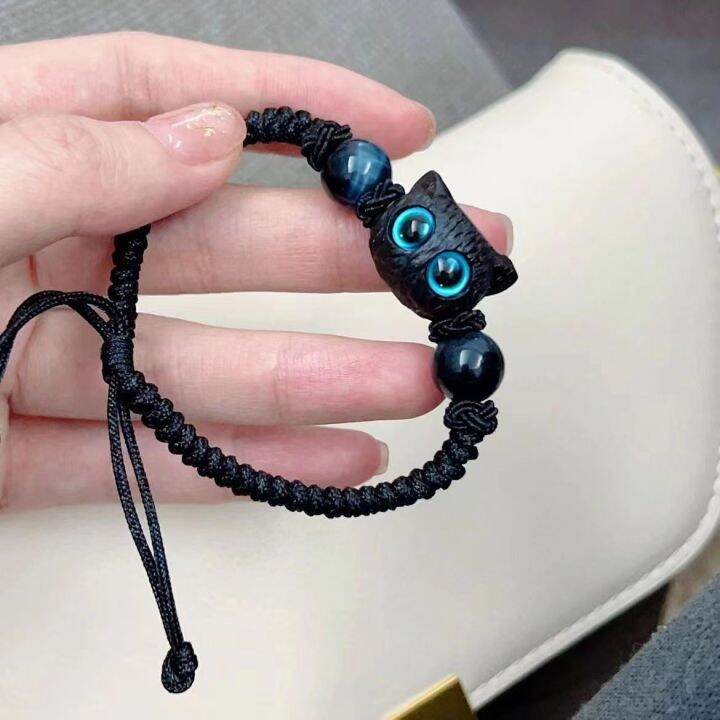 cute-cat-bracelet-for-two-adjustable-black-rope-bracelets-for-couple-friendship-unique-black-cat-bead-charm-bracelets-wholesale