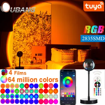 Sunset lamp Smart APP Remote control RGB 16 Colors LED Night Light for  Selfie/live streaming/Bedroom Decoration Sunset Projector