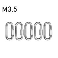 5ชิ้น304สแตนเลส M3 M4คลิปหนีบคาราบิเนอร์ M5ตะขอเกี่ยวรอดคลิปกลางแจ้งแหวนเชื่อมต่ออุปกรณ์เดินป่า