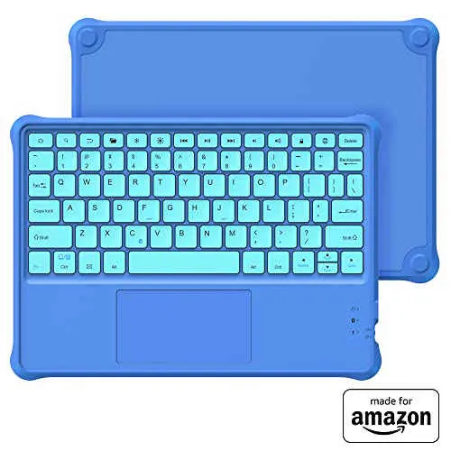 All New, Made For Amazon Kids Wireless Bluetooth Keyboard in Blue, for