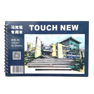 Touch Marker pen special book,30 Sheets A5 Watercolor Sketchbook Drawing Notebook White Paper Marker Pad School Stationery Notepad