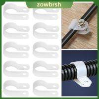 ZOWBRSH 10PCS ไนลอนทำจากไนลอน แคลมป์รัดท่อชนิด R ชุดจัดประเภท ท่อประปากระชับ คลิปสายเคเบิล ปรับได้ปรับได้ พลาสติกทำจากพลาสติก ที่ยึดหัวเข็มขัด สายเคเบิล