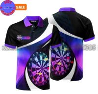 Xzx180305 Personalized Name Darts 3D Printed Summer Polo POLO shirt Unisex Darts Athlete Team POLO POLO shirt polo POL-73 (Private Chat Free Name&amp;Logo Change)