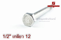 น็อตหัวเหลี่ยมสแตนเลส Stainless Steel Hex Bolt 1/2"x5.1/2" เกลียว 12 เกลียวไม่ตลอด