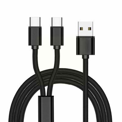 USB ชนิด2.0-ชายสองในหนึ่งสายข้อมูล2.5A DC 5V แบบ Double Ended สำหรับการชาร์จ Type-C มัลติฟังก์ชัน Xiaomi E8N5 Samsu