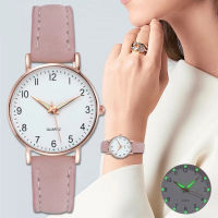 【Fairy Castle】Women Luminous Quartz Watches เข็มขัดหนังสีสันสดใส Minimalist Casual Wristwatches