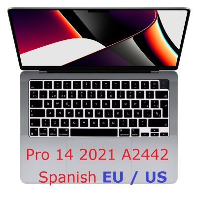 【ยืดหยุ่น】ปกสเปนนุ่มสำหรับ Macbook Pro 14 2021 A2442สหรัฐสหภาพยุโรปสเปนแป้นพิมพ์ปกคลุมสำหรับ Macbook Pro 14 2021 A2442แล็ปท็อปผิว