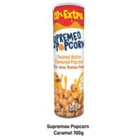 ?สินค้าขายดี?Supremeo Popcorn 20% Extra 100g ป๊อบคอร์น 20% เอ็กซ์ตร้า (Caramel Butter, Chocolate, Salted Egg)  KM12.996[พร้อมส่ง ของอยู่ไทย]