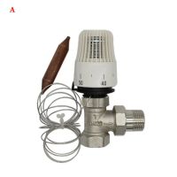 QDLJ-Brass2/3waystraight Thermostatic Radiator Valve For Heating System Temperature Controller Valve Energy Save30-70degree Dn15-dn32