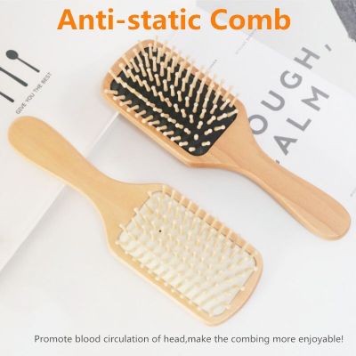 Wooden Brush Paddle Hair Brushes Men Women Comb Massage Scalp Brush Detangling Hair Comb Anti-static Hairbrush