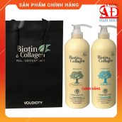 Bộ dầu gội xả Biotin collagen trắng phục hồi ngăn rụng kích thích mọc tóc 1000mlx2