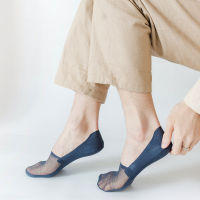 5คู่ล็อตถุงเท้าผู้ชาย High Ice Slik Thin No Show Non Slip Summer Breathable Boat Socks Invisible Transparent Ankle Socks