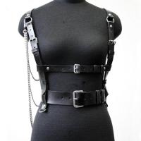 New Faux Leather Harness Punk Gothic Body Bondage Cage Tassel Chain Wrapped Waist Straps Women Men Belt Suspenders Accessories