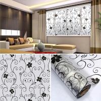 Frosted Black Floral Pattern Glass Film Waterproof Home Decoration Window Glass Sticker Film Window Sticker and Films