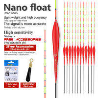 10ชิ้นคอมโพสิตนาโนลอย + 1ถุงตะขอ + 1ลอยผู้ถือทะเลสาบแม่น้ำลอยแนวตั้งฮาร์ดลอยหางลอยเครื่องมืออุปกรณ์เสริม