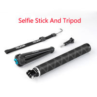 ESIN 35inch Carbon Fiber Lightest Selfie Stick + Aluminium Alloy Tripod For GoPro Hero 10 9 8 7 5 Action camera Accessories