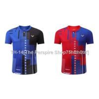 ☽❁♕ ✓☎▦Malaysia National Team VICTOR Badminton Jersey Couple Short-Sleeved T-Shirt Uniform Fashionable S