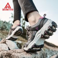 HUMTTO รองเท้าผ้าใบเดินป่าผู้หญิงหนังรองเท้าสตรีปีนเขา,รองเท้าแคมปิ้งเดินป่าหนังสำหรับผู้หญิง2021กลางแจ้งใหม่