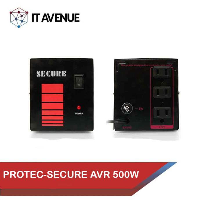 PROTEC-SECURE AVR 500W / 220V Computer AVR (Automatic Voltage Regulator