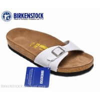 【Original】Birkenstock Madrid Mens/Female Classic Cork White Matte Slippers 34-44