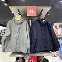 ปั่นจักรยาน☾❄UNIQLO เสื้อโค้ทกันน้ำสำหรับผู้ชายและผู้หญิง,หมวกป้องกันแสงยูวีแบบพกพาห้องลองเสื้อสำหรับการอาบแดดที่ได้รับการป้องกันเสื้อโค้ทกันน้ำ Y453773/449313