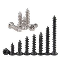 M1 M1.2 M1.4 M1.7 M2 M2.6 M3 M3.5 M4 Black Steel Mini Micro Small Phillips Cross Recessed Pan Round Head Self-tapping Wood Screw Fasteners