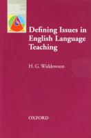 Bundanjai (หนังสือเรียนภาษาอังกฤษ Oxford) Oxford Applied Linguistics Defining Issues in English Language Teaching (P)