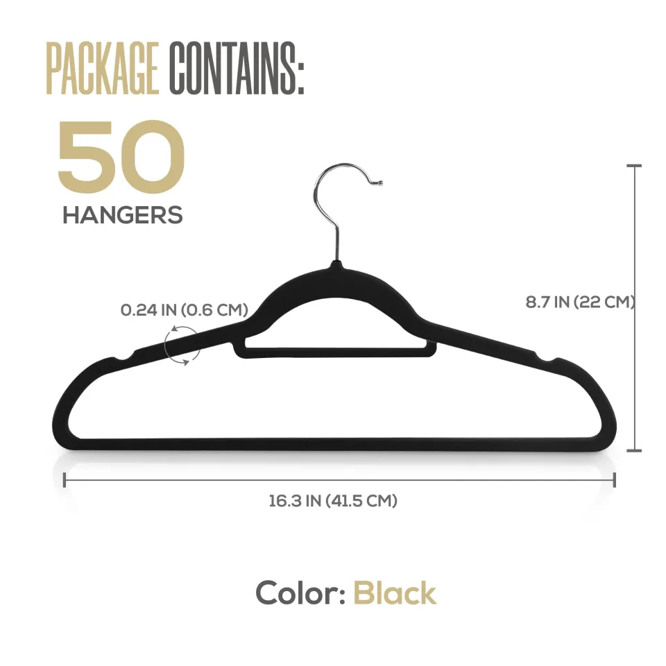 10 Pack Hangers, Heavy Duty Plastic Hangers, Non-slip, Space Saving, 0.6cm  Thickness, 360 Swivel Hook, 42cm Length, Gray