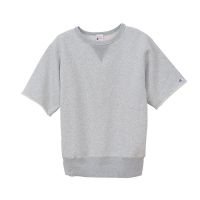 CHAMPION MEN - JP เสื้อสเวตเตอร์แขนสั้นผู้ชาย-ไซส์เอเชีย CUTT OFF SWEATSHIRT  C3-P006-040