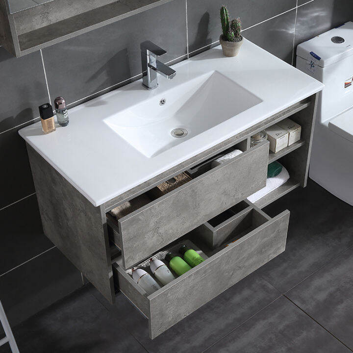 Light luxury bathroom cabinet combination modern simple bathroom mirror ...