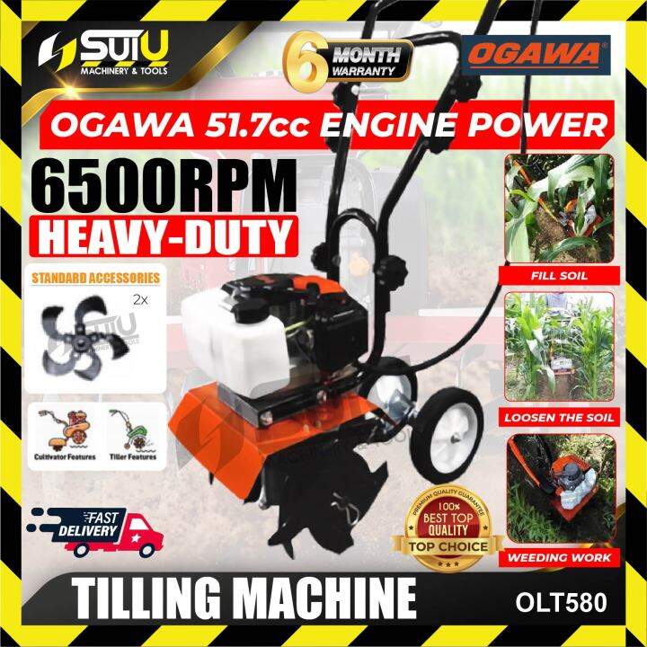 OGAWA OLT580 51.7cc 2-Stroke Engine Tilling Machine / Cultivator Tiller ...