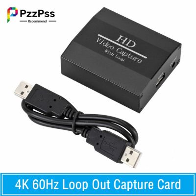 4K 60Hz Loop Out HDMI-Compatbe Capture Card Audio Video Recording Plate Live Streaming USB 2.0 1080P Grabber For PS4 Game Camera Adapters Cables