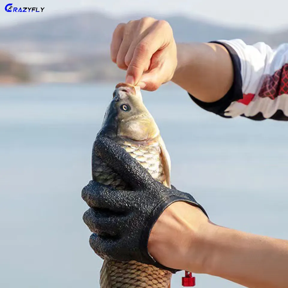 Crazyfly Fish Handling Gloves Anti-Slip Puncture-Proof Cut Resistant Gloves  for Outdoor Fishing Hiking Sailing Rowing