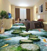 Large 3D Wall Stickers Stone Path To The Bathroom Floor Bathroom 3D Wall Mural Floor Decals Creative Design for Home Deco