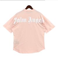 เสื้อยืดลําลอง แขนสั้น คอกลม พิมพ์ลายตัวอักษร Palm Angels ทรงหลวม สไตล์สตรีท สําหรับผู้ชาย และผู้หญิง