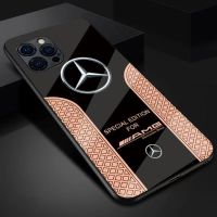 เคสสำหรับไอโฟนโทรศัพท์กันกระแทก Mercedes-Benz 14 /Pro/plus/pro Max/ 13/12/11-กระจกป้องกัน