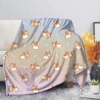 Upetstory Colorful Corgi Dog Printed Fleece Blanket for Beds Thick Quilt Fashion Bedspread Sherpa