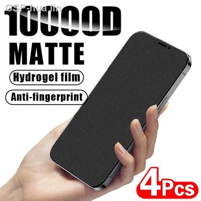 คอส☜Filme De Hidrogel Fosco สำหรับ iPhone 13 14 7 8 Plus Sem Protetor Tela Impressão Digital 11 X XR MAX